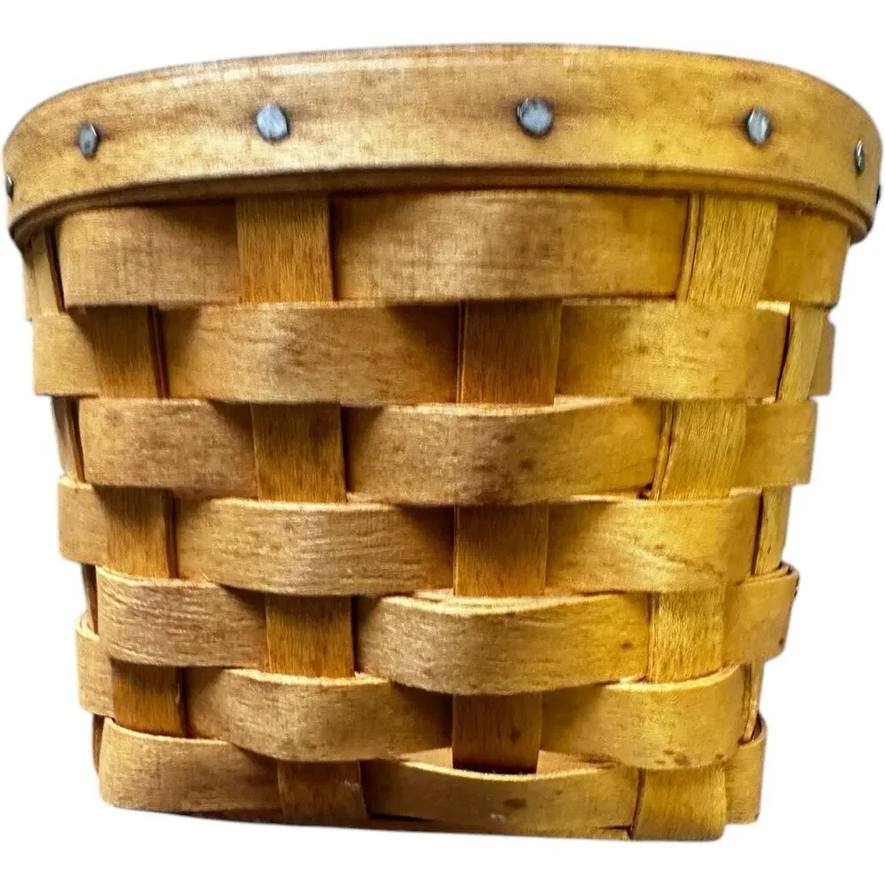 Longaberger 1998 Small 3.5” Wall Pocket Oregano Handmade Basket W/Bracket Hanger